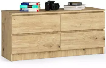 Akord Furniture Factory Kommode K120 4 Schubladen Artisan-Eiche 120x40x55cm (K120)