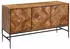 Finebuy Sideboard Sheesham Massivholz 3 Türen Metallrahmen Schwarz 120cm (FB79614)