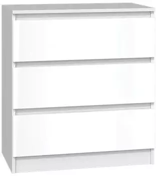 CdF Malwa M3 Kommode 3 Schubladen, Wei&szlig; Hochglanz (Malwa M3)