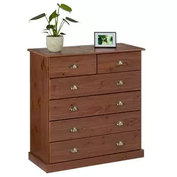 Idimex Paris Kommode 6 Schubladen Massivholz Kastanie 91cm (Paris)
