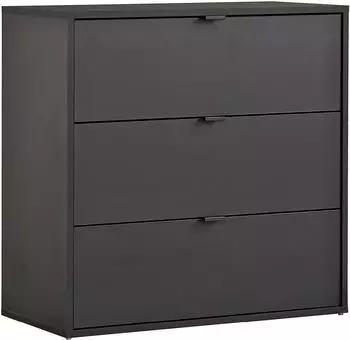 mokebo Die Stilvolle Kommode 3 Schubladen Holzwerkstoff Anthrazit 80x73x40cm