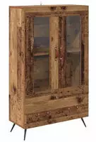 vidaXL Highboard Altholz 69,5 x 31 x 115 cm Engineered Wood und Glas