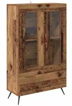 vidaXL Highboard Altholz-Optik 69,5x31x115cm Holzwerkstoff & Glas (882505)