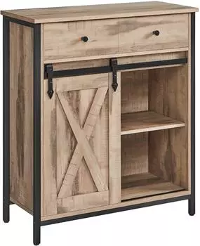 Vasagle Sideboard mit Schiebet&uuml;r und Schublade, 70x30x80cm, Landhausstil