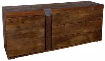 Massivmoebel24 Amsterdam Sideboard Mango 180x45x75cm braun lackiert (09-312-877-0011)