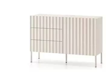 Selsey Derriva Kommode 1 T&uuml;r 3 Schubladen Push to Open 113cm Hellbeige (DE5903025022055)