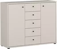 FORTE Kommode "Tempra, Kommode, 2 T&uuml;ren, 5 Schubk&auml;sten, viel Stauraum" B/H/T