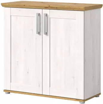 Inn.Furn Mirano Kommode Wei&szlig;/Eiche Artisan, 2 F&auml;cher, 95x92x39cm