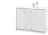 Sconto Optimus Kommode 7 Weiß, 2 Türen, 5 Schubladen, 109x86x35cm