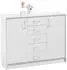 Sconto Optimus Kommode 7 Weiß, 2 Türen, 5 Schubladen, 109x86x35cm