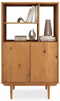 Idimex Simona Highboard Massivholz Kiefer Eichefarben, 2 T&uuml;ren, 80x133x37cm (Simona)