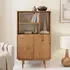 Idimex Simona Highboard Massivholz Kiefer Eichefarben, 2 Türen, 80x133x37cm (Simona)