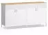 Songmics Aufbewahrungsschrank Metall 4 Türen Verstellbarer Einlegeboden 40x141x76cm Wolkenweiß-Eichenbeige (LSC205WC01)