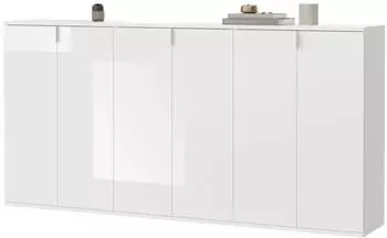Inn.Furn SystemX Sideboard Wei&szlig; Hochglanz 6-t&uuml;rig 183x99x34cm