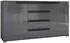 Vladon Sylt V1 Sideboard 2 Türen 4 Schubladen Anthrazit matt / Grau Hochglanz (50001760)