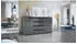 Vladon Sylt V1 Sideboard 2 Türen 4 Schubladen Anthrazit matt / Grau Hochglanz (50001760)
