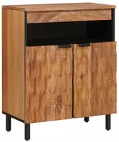 vidaXL Sideboard mit Speicher Akazienbraune Oberfl&auml;che 60 x 33 x 75 cm