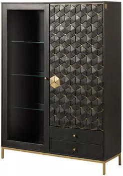 Massivmoebel24 Diamond Highboard Mangoholz 120x40x165cm grau ge&ouml;lt (09-310-760-0017)