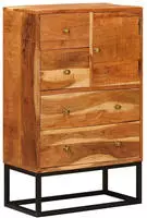 Schubladenkommode Natur 55 X 30 X 90 Cm Massivholz Akazie Vidaxl