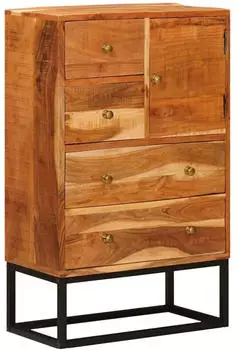 vidaXL Schubladenkommode Massivholz Akazie Natur 55x30x90cm