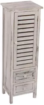 MCW Kommode Paulownia Shabby-Look Vintage, 90x30x25cm, wei&szlig;