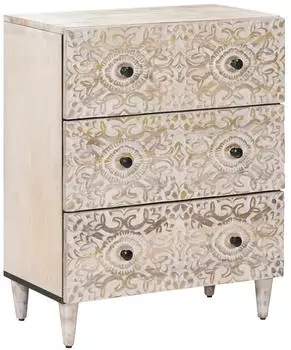 vidaXL Sideboard Wei&szlig; Massivholz Mango 60x33,5x75cm