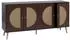 MCW Sideboard P49 Poly-Rattanfront MDF Melamin 80x160x40cm Walnuss-Optik (100504)