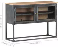 vidaXL Sideboard Grau 100x30x70 cm Massivholz Akazie