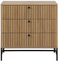 ACTONA GROUP Sideboard "Albany" Eiche-Optik, Lamellenfront, 3 Schubladen, B: 80, 6 cm