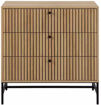 Actona Albany Kommode 3 Schubladen Eiche-Optik Lamellenfront 80,6x80,4x40cm