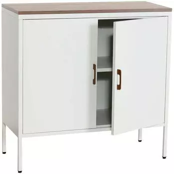 MCW Kommode L84 2 T&uuml;ren Metall Melamin beschichtet 90x90x40cm, wei&szlig; (MCW-L84)