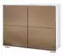Vladon Rova V3 Kommode 4 Push-to-Open Türen Weiß matt/Bronze Optik 92,5x75,5x35cm (50028954)