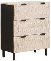 vidaXL Sideboard Wei&szlig;e gewaschene Oberfl&auml;che 60 x 33 x 75 cm