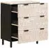 vidaXL Sideboard Massivholz Mango Weiß Gewaschen 3 Schubladen 60x33x75cm (4017867)