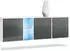 Vladon Cuba Sideboard 3 Türen Weiß matt/Grau Hochglanz LED 182x53x35cm (50006187)