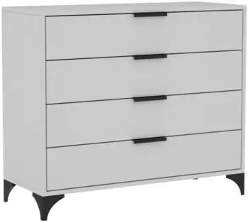Beautysofa HOME 4S Kommode 4 Schubladen, Weiß, 80x85x40cm (HOME 4S)