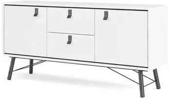 ebuy24 Rye Sideboard 150cm, 2 T&uuml;ren, 2 Schubladen, Mattweiss (07-44249)
