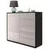 Vladon Ben V2 Kommode 1 Tür 5 Schubladen Schwarz matt/Sandgrau Hochglanz (79x74x36cm)