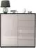 Vladon Ben V2 Kommode 1 Tür 5 Schubladen Schwarz matt/Sandgrau Hochglanz (79x74x36cm)