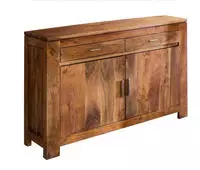 Massivmoebel24 Kommode, Braun, Holz, Echtholz,Akazie, 1 F&auml;cher, 2 Schubladen,