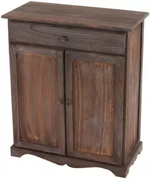 MCW Kommode T37 Shabby-Look Vintage, 2 Ablagef&auml;cher, Paulownia, braun (T37)