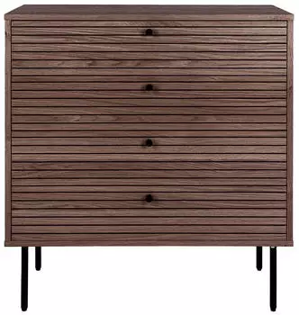 ebuy24 Kyoto Kommode 4 Schubladen, Eichenfurnier rauchig, 80x85x40cm (46-3101006)