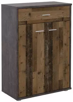 Caro M&ouml;bel Tommy Highboard 2 T&uuml;ren, Holzwerkstoff, Vintage, 60x84x30cm (TOMMY)