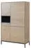 Massivmoebel24 Chicago Highboard Akazie 111x45x175cm grau-weiß geölt (09-310-695-0009)