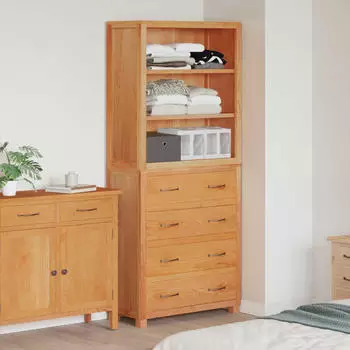 vidaXL Highboard Aufbewahrungsm&ouml;bel-Set mit Schubladen, Braun, Holzwerkstoff (3328628)