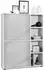 Vladon Cuba Highboard 2 Türen, 4 offene Fächer, Weiß matt/Hellgrau seidenmatt (50009297)