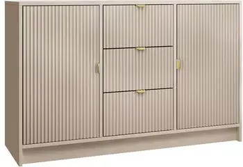 Mirjan24 Tireno 2D3SZ Kombikommode 2 T&uuml;ren 3 Schubladen, geriffelte Fronten, 118x75x40cm (Tireno 2D3SZ)