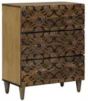 Vidaxl Storage Sideboard Brown 60 X 33.5 X 75 Cm Solid Mango Wood