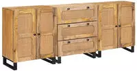 vidaXL Sideboard 3 pcs Braun 180 x 33 x 75 cm Massivholz Mango