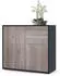 Vladon Ben Kommode 2 Türen 2 Schubladen Schwarz matt/Eiche Nordic 79x74x36cm